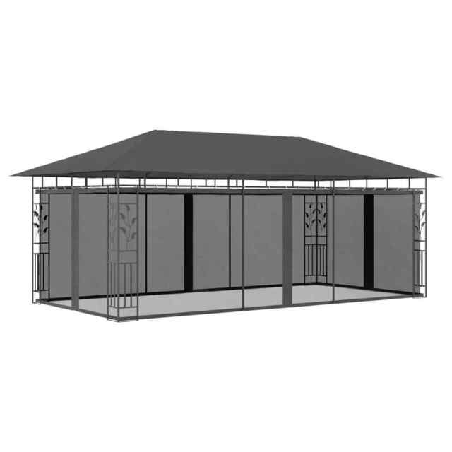 Gazebo With Mosquito Net 6x3x2.73 M Anthracite Vidaxl