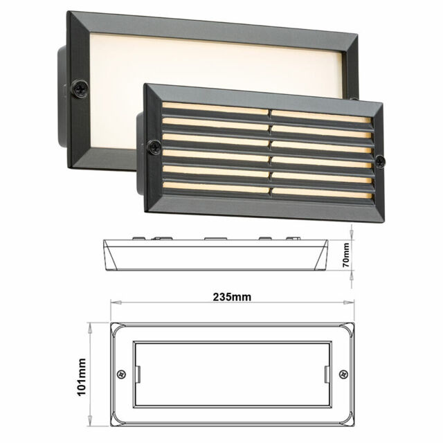Ip54 Recessed Led Outdoor Bricklight Wall Light White Blue Energy