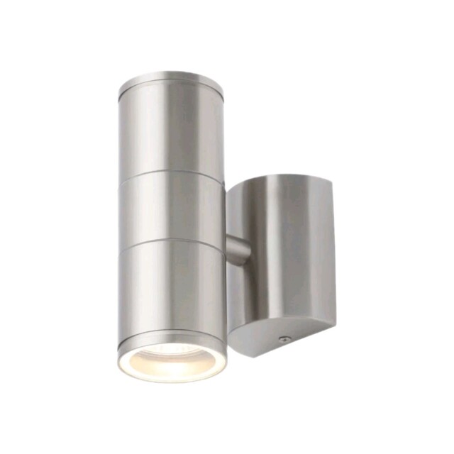 Wall Light Silver Islay Double Spot Ip44 Stainless Steel Marine Grade