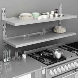 2-tier Floating Wall Shelf Stainless Steel 150x30 Cm Vidaxl