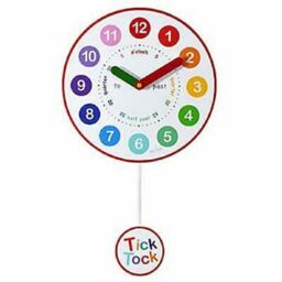 Acctim Tick-tock Round Wall Mounted Learning Pendulum Fun School Clock