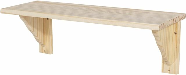 Natural Wooden Wall Shelf Storage Kit Pine Colour & Fixings 580mm X