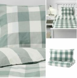 Ikea Emmie Ruta Quilt Cover , Duvet Cover + 2 Pillowcases King 240x220