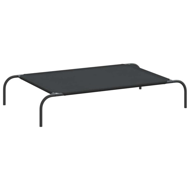 Elevated Dog Bed Black Textilene Puppy Sleeping Basket Multi Sizes