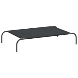 Elevated Dog Bed Black Textilene Puppy Sleeping Basket Multi Sizes