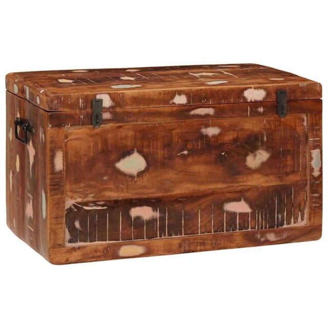 Storage Box With Storage With Door Brown Solid Mango Wood