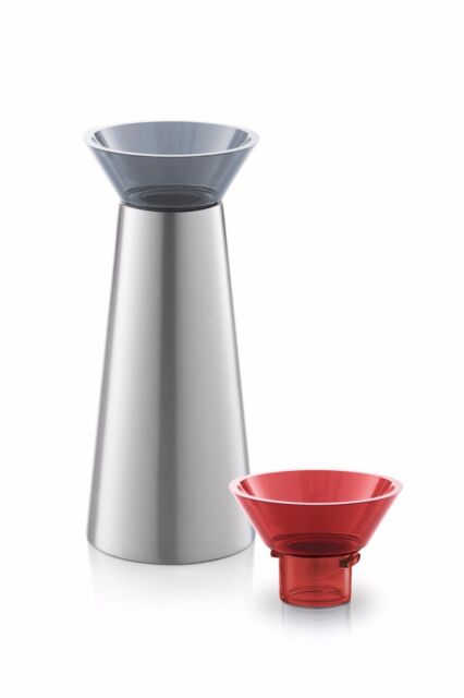 Zack Taris Grey/red Vase/candle Holder - 40677gr - Brushed Stainless