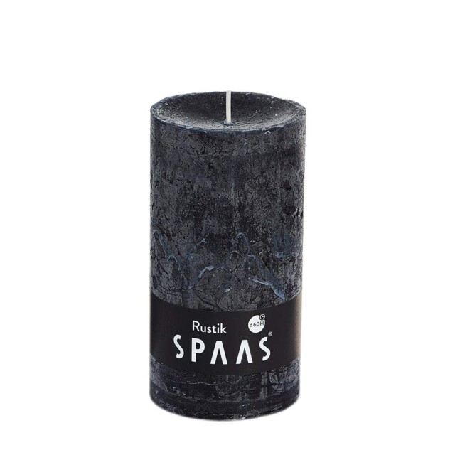 Spaas 6 Rustic Unscented Pillar Candles D 70 Mm X H 130 Mm, Black