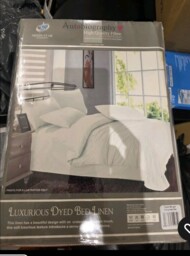 White King Size Bed Sheet With Pillow Cases And Duvet Cover