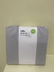Wilko Duvet Set Kingsize 230x220cm Silver With 2 Pillowcases