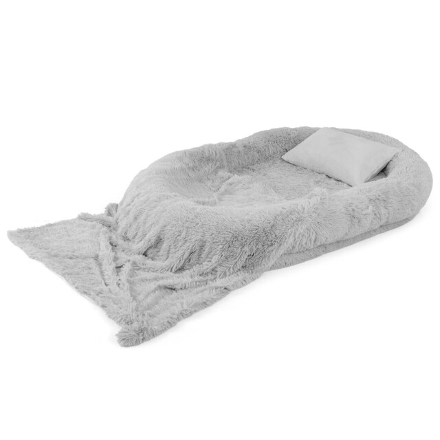 Costway Human Dog Bed Giant Human-sized Dog Bed Fits People Pets-grey