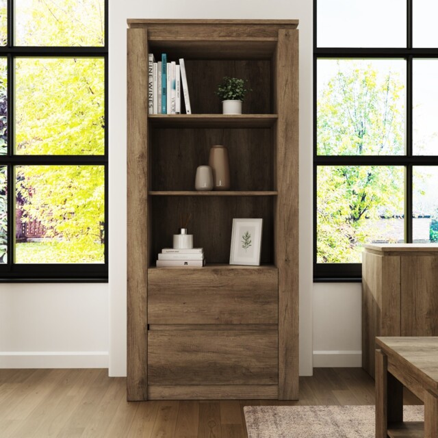 Canyon Oak Bookcase Grey Oak