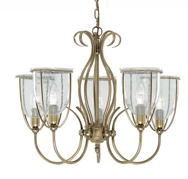 Ceiling Light Brass Silhouette 5 Antique Searchlight 6355-5ab