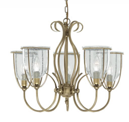 Ceiling Light Brass Silhouette 5 Antique Searchlight 6355-5ab