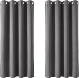 "Deconovo Grey Blackout Curtains 46x54"" Thermal Eyelet 2 Panels Light"