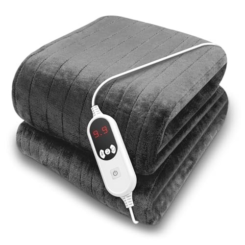 Grey Heated Throw Electric Blanket, 160 X 120cm Heated Blanket Machine