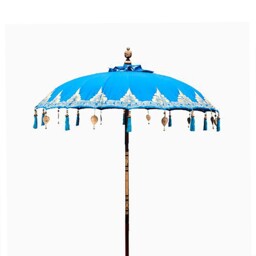 Balinese Garden Patio Pool Parasol Sunshade Cotton - Turquoise 1.5m Uk