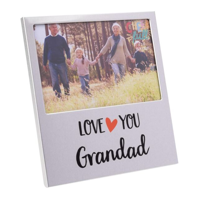 Aluminium 6' X 4' Photo Frame With Wording - Love You Grandad