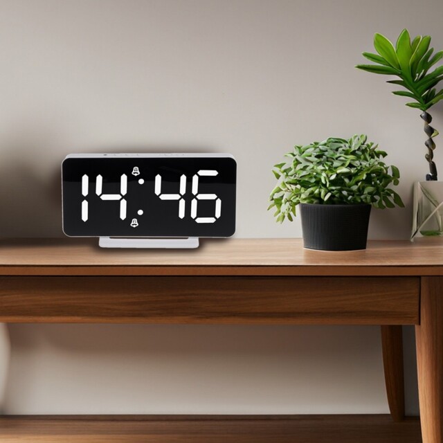 Digital Clock Alarm Thermometer Function Electronic Backlight Led