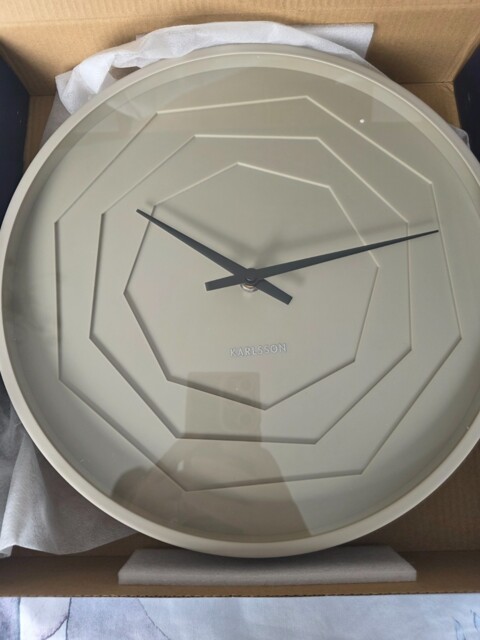 Karlsson Wall Clock Layered Origami In Warm Grey