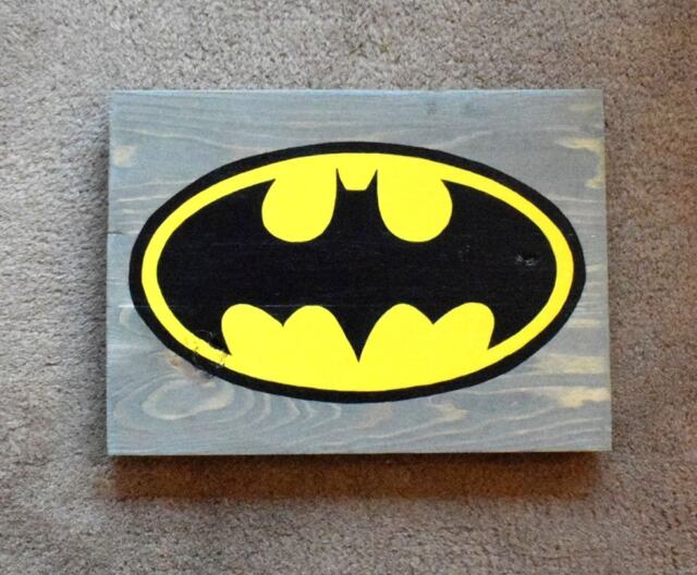 Wall Hanging Sign Batman Logo Handmade Reclaimed Pallet Plaque