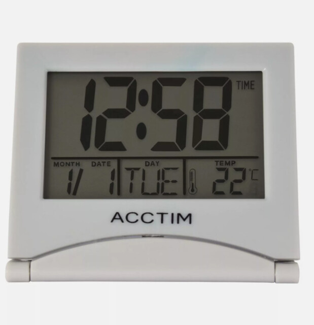 Alarm Clock Acctim Mini Flip Ii Digital With Date Temperature Display