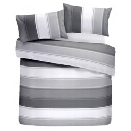 Fusion Duvet Cover And Pillow Case, 52% Polyester / Single, White Grey