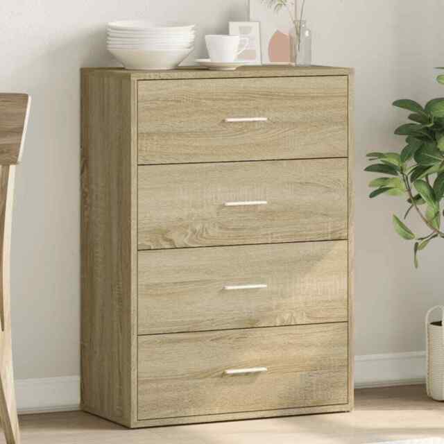 Sideboard Sonoma Oak 60x31x84 Cm Engineered Wood Vidaxl