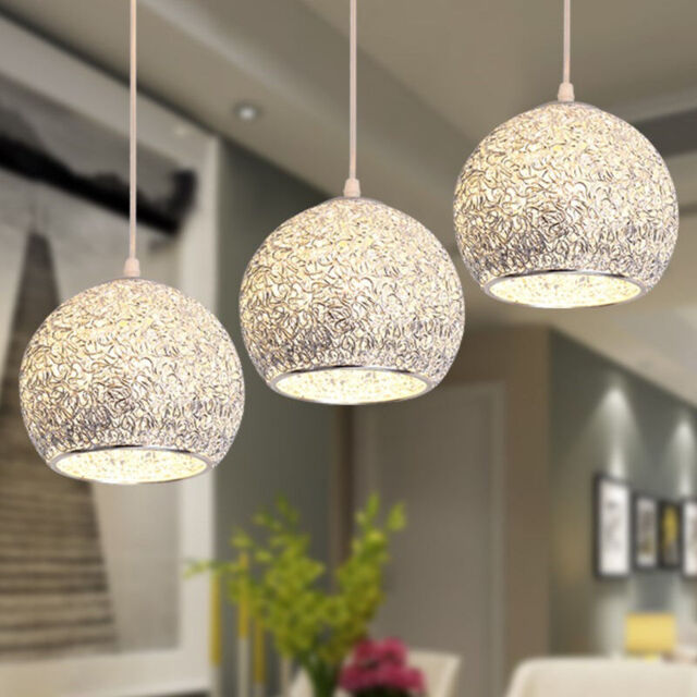 Kitchen Pendant Light Bar Lamp Modern Ceiling Lights Silver Chandelier