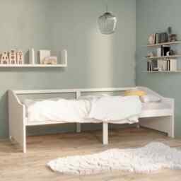 3-seater Day Bed White Solid Pinewood 90x200 Cm Vidaxl