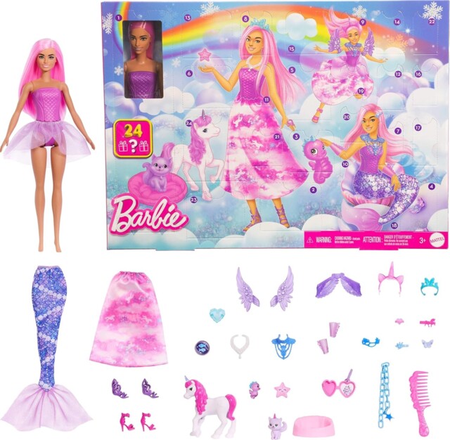 Barbie Advent Calendar With Doll & 24 Surprise Toy Accessories Brand