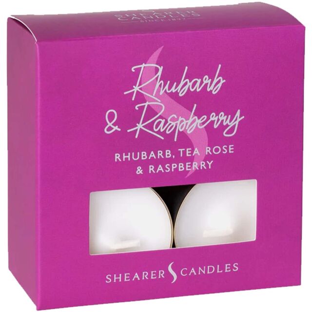 Shearer Candles Rhubarb And Raspberry Long Lasting Scented Tealights