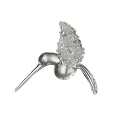 Glass Bird With Glitter Bauble 7x6cm