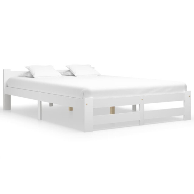 Bed Frame White Solid Pine Wood 90x200cm Plywood Slats 22cm Clearance