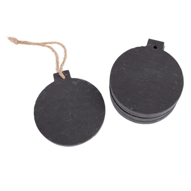 Christmas Tree Decorations Hanging Black Slate Xmas - Bauble Design -