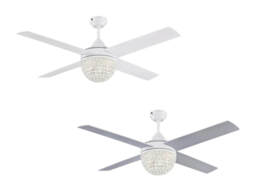 Ceiling Fan With Light Kit And Remote Control Kelcie White & Silver