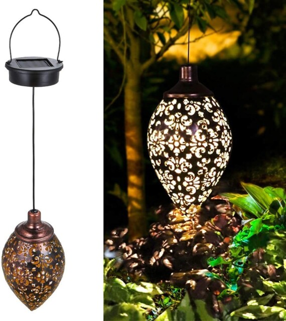 Solar Lantern Light,outdoor Hanging Garden Lights Metal 1 Pack,