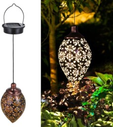 Solar Lantern Light,outdoor Hanging Garden Lights Metal 1 Pack,