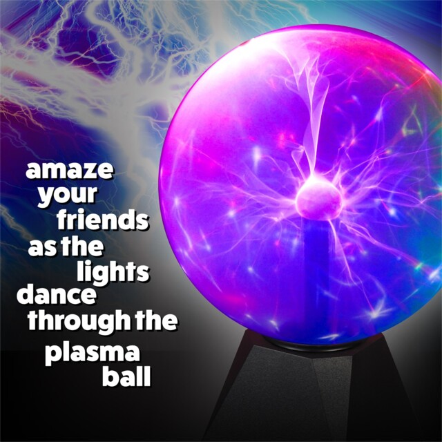 "8"" Touch Sensitive Blue Purple Plasma Ball Interactive Light & Science"