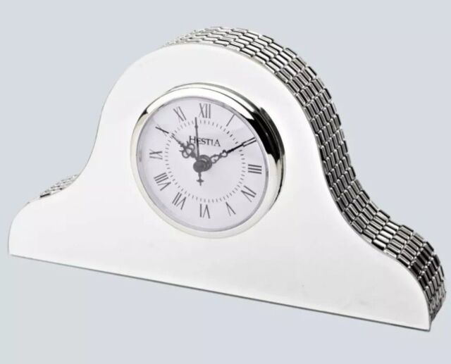 Glass Mirror Napoleon Mantel Clock - Mirror Glass - 13 X 23 X 5cm