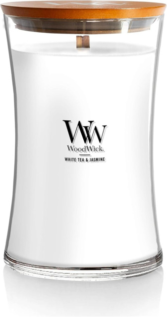 Woodwick Large Hourglass Scented Candle - Linen - With Crackling Wick