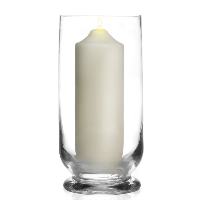 Tall Glass Storm Lantern Candle Holder Large Clear Hurricane Ornament