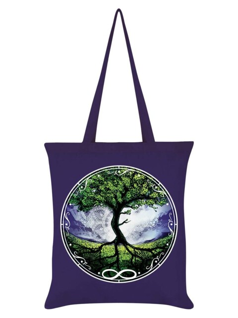 Grindstore Tree Of Life Tote Bag Purple 38x42cm Eco-friendly Shopping