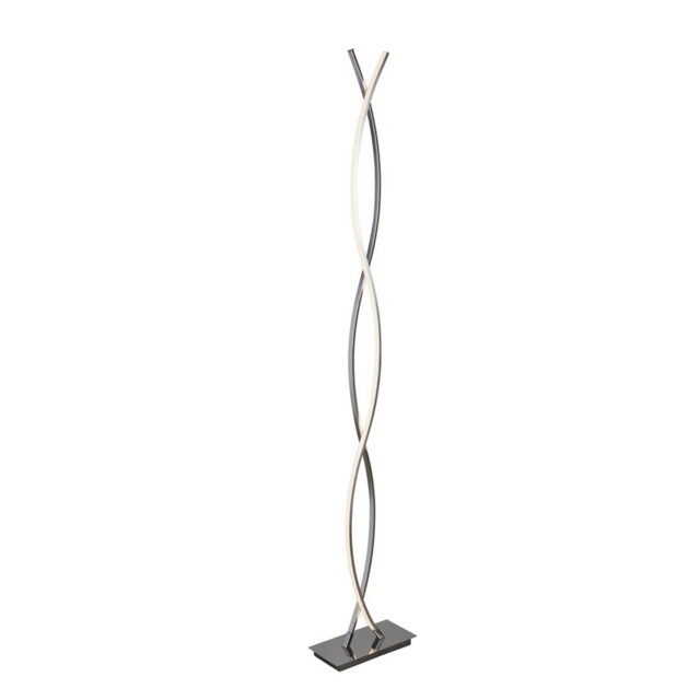 Led Chrome Waves Design Lounge Free Standing Floor Lamp Light With