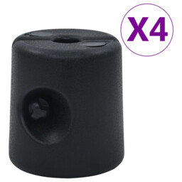 Gazebo Weights 4 Pcs Pe Black Vidaxl