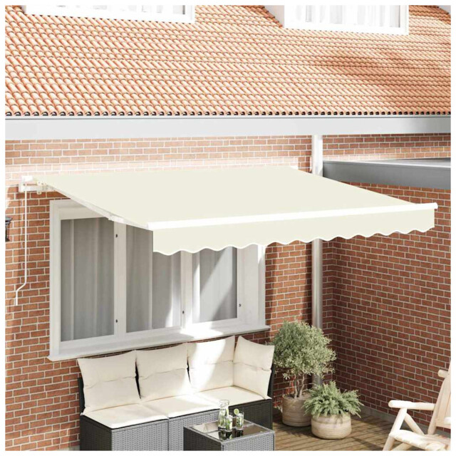 Retractable Awning Cream 250x200cm Fabric & Aluminum Wall-mount Manual