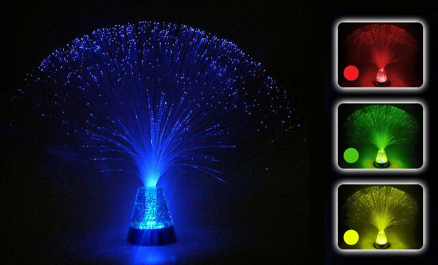 2 X Sensory Fibre Optic Lamp Colour Changing Glitter Base 13inch Mood