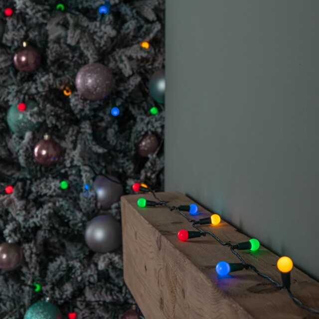 10m 100 Led Premier Multi Action Outdoor Pearl Christmas Lights Multi