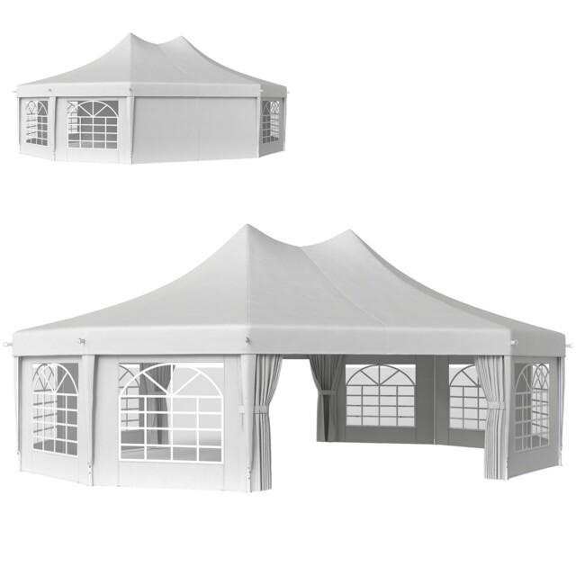 Outsunny 10‑sided Heavy Duty Party Tent Gazebo Marquee Wedding Event