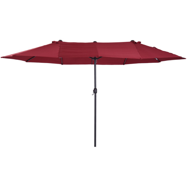 Garden Patio Umbrella Canopy Parasol Sun Shade W/o Base Double Wine